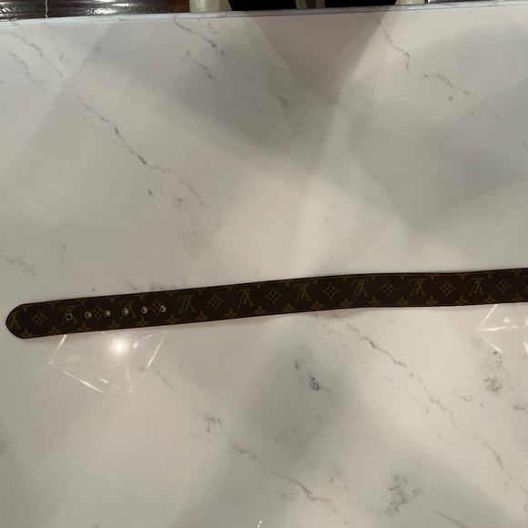 Louis Vuitton Vintage Monogram Belt w/ Brass Tone Buckle and Grommets Pre 1980s - Picture 10 of 11